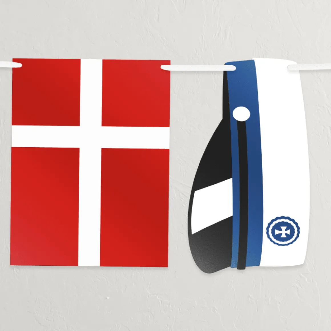 Student Flagguirlande Blå