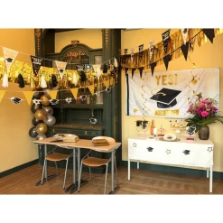 Studenter Kvast Guirlande Guld/Hvid/Sort
