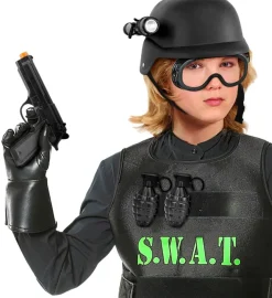 SWAT Børne Kostumekit Sort
