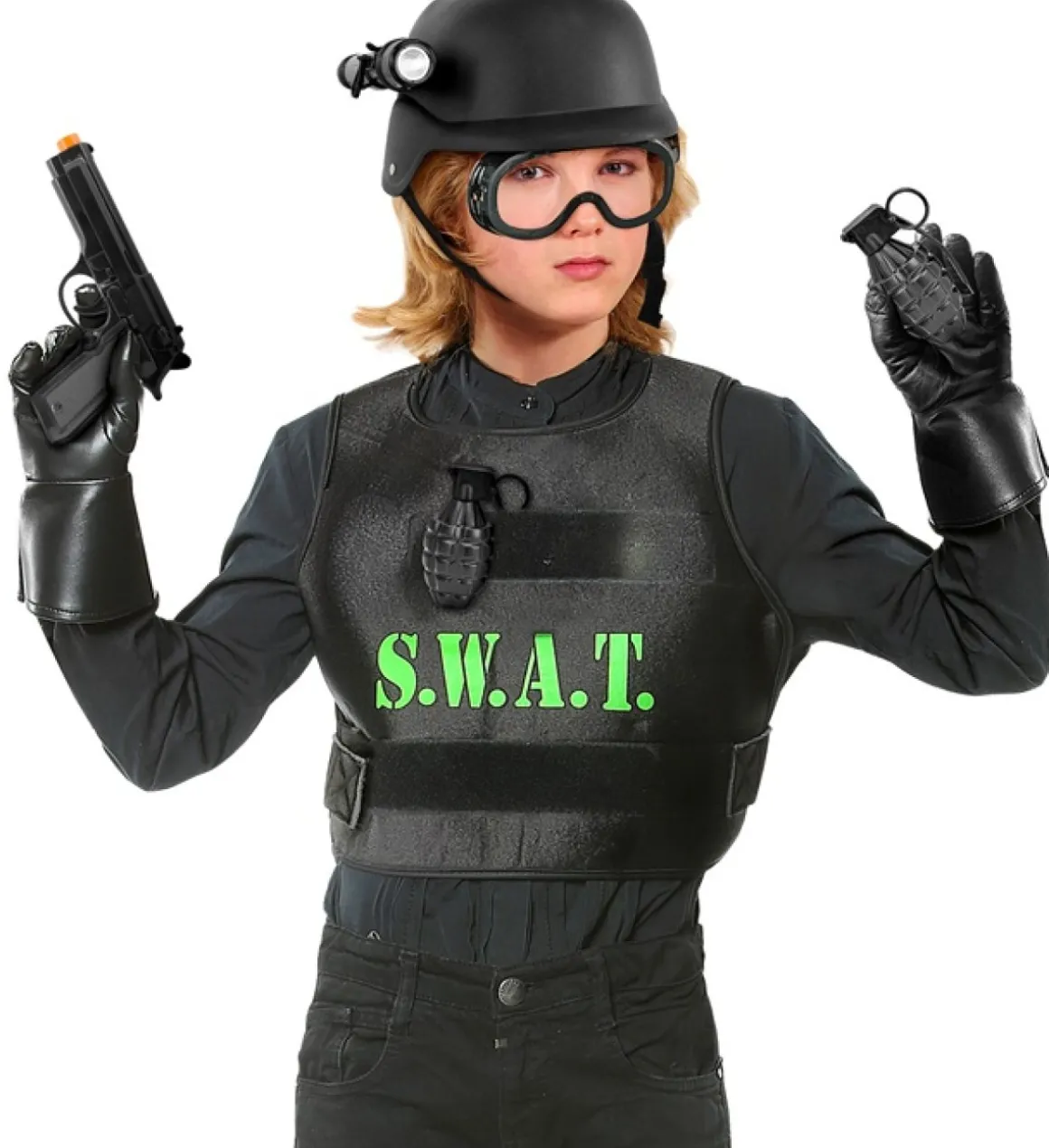 SWAT Børne Kostumekit Sort