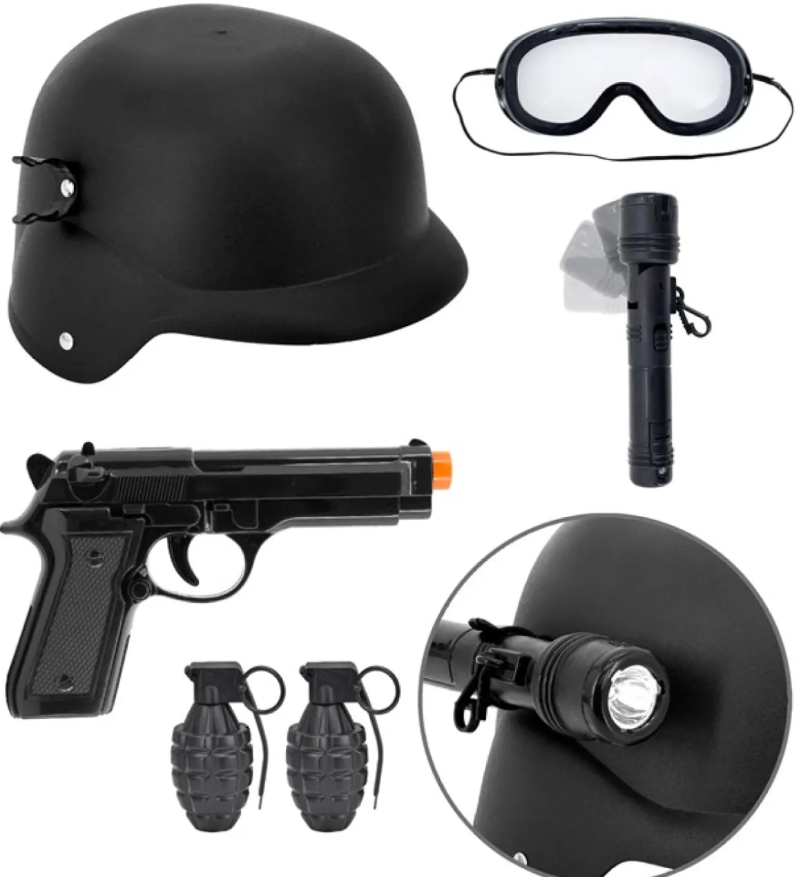SWAT Børne Kostumekit Sort