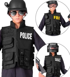 SWAT Taktisk Børnevest Sort