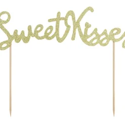Sweet Kisses Kagetopper Glitter Guld