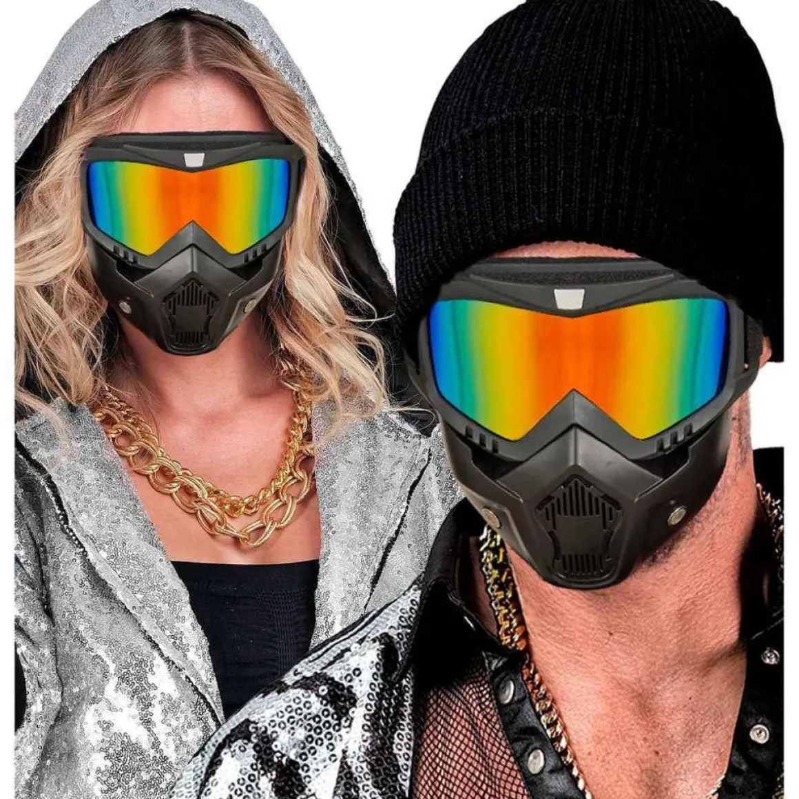 Taktisk Maske Med Regnbue Spejlglas