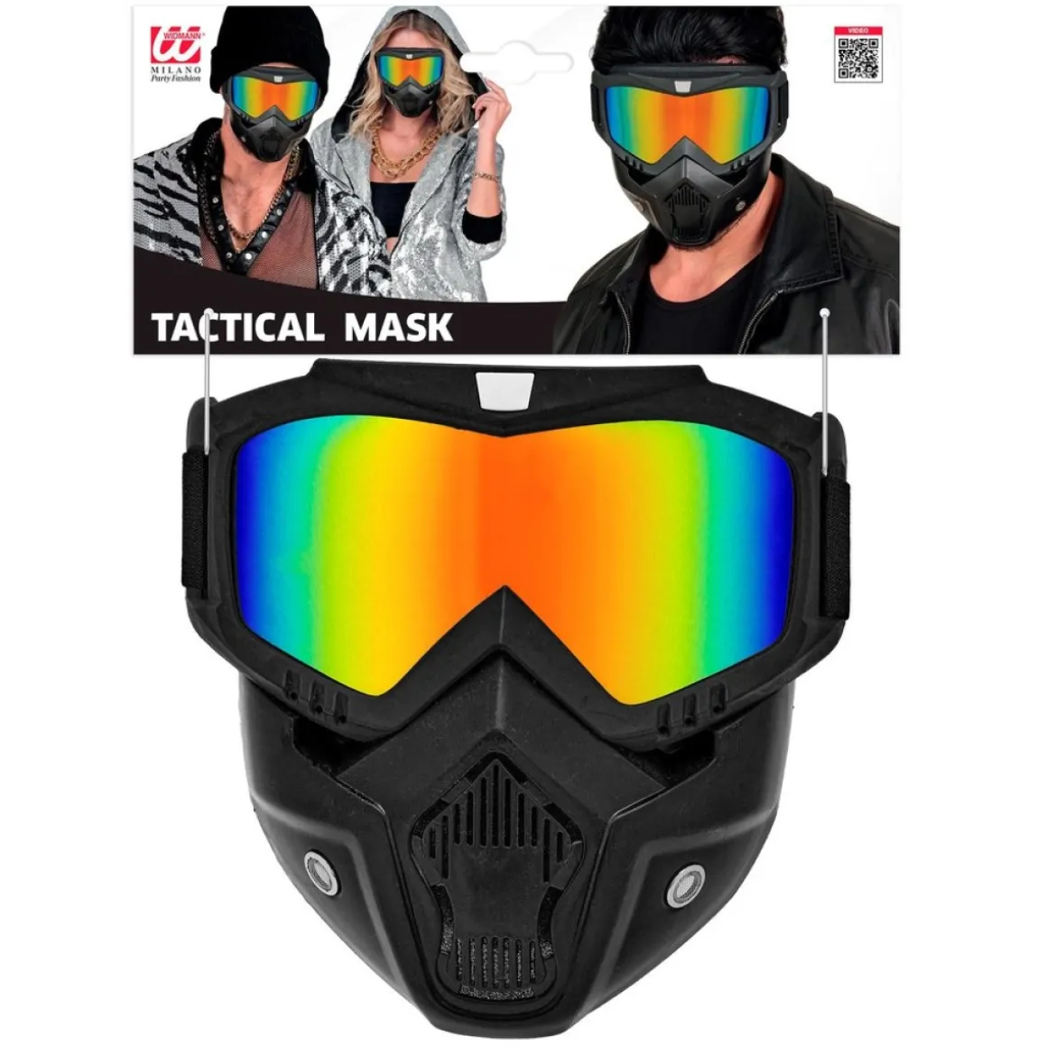 Taktisk Maske Med Regnbue Spejlglas