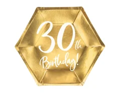 30th Birthday Paptallerkener Guld