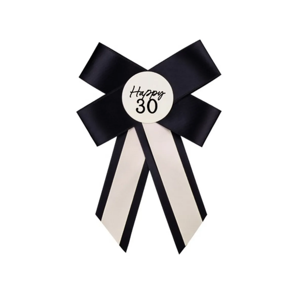 30th Birthday Medaljerosette Sort/Hvid