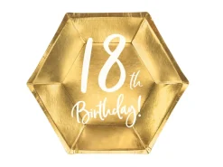 18th Birthday Paptallerkener Guld