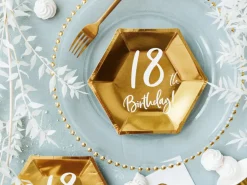 18th Birthday Paptallerkener Guld