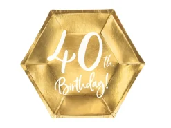 40th Birthday Paptallerkener Guld