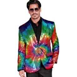Tie Dye Pailletjakke Regnbue