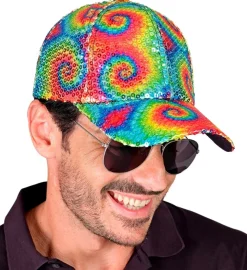 Tie-Dye Paillet Kasket Regnbue