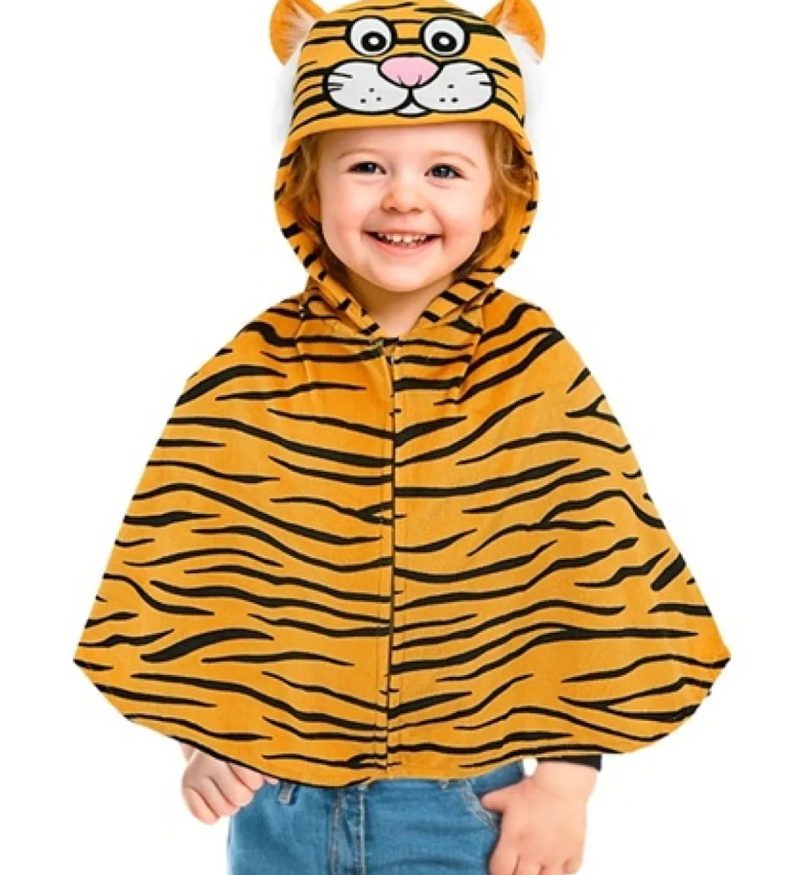 Tiger Plys Poncho Børnekostume