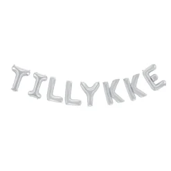Tillykke Folieballon Sølv