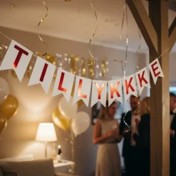 Tillykke Banner Rød