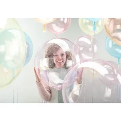 Transparent Rund Ballon Blå
