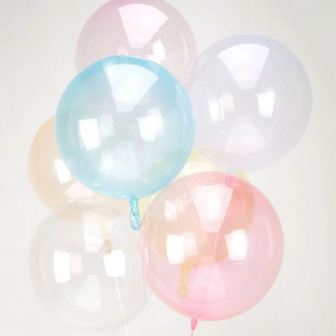 Transparent Rund Ballon Blå