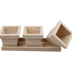 Træurtepotter Med Bakke