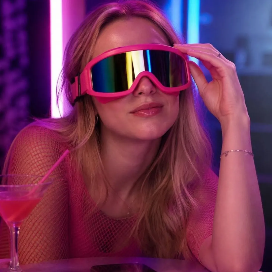 UV Skibriller Neon Pink