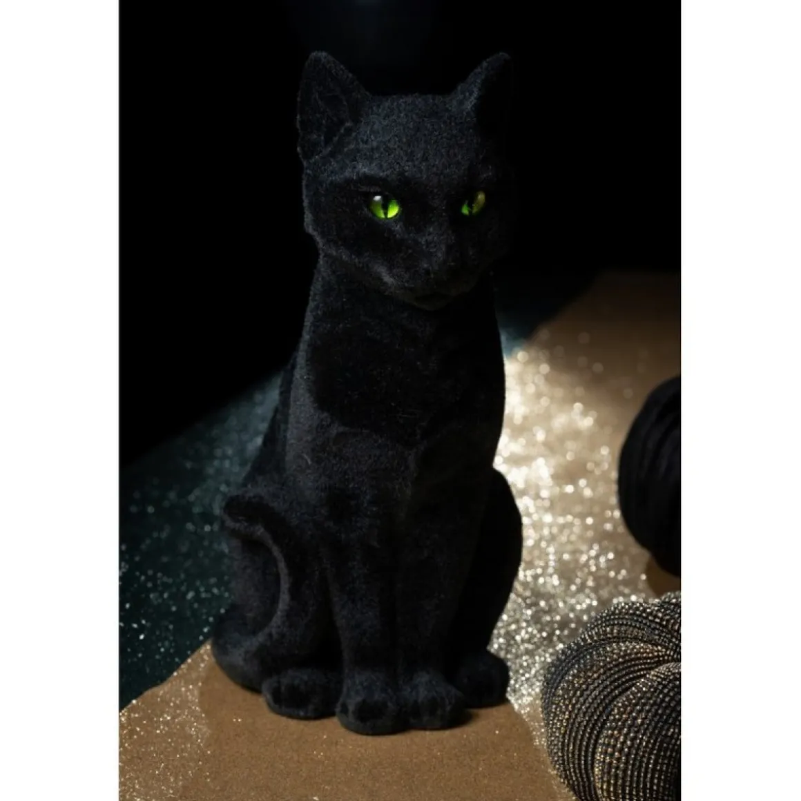 Velour Halloween Kat Figur