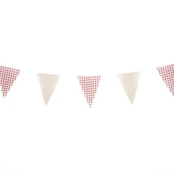 Vichyternet Flagguirlande Rød/Hvid/Beige