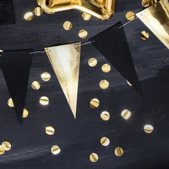 Vimpelguirlande Sort/Guld