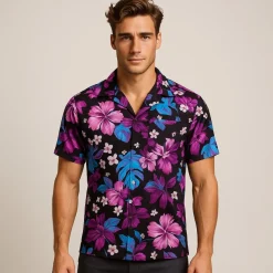 Violet Hibiscus Hawaiiskjorte