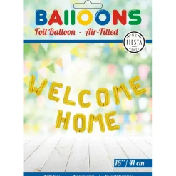 Welcome Home Folieballon Guld