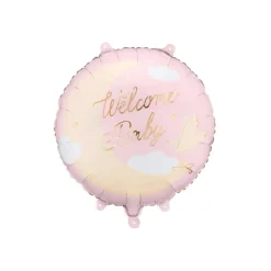 Welcome Baby Folieballon Lyserød