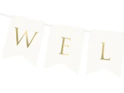 Welcome Flagguirlande Hvid/Guld