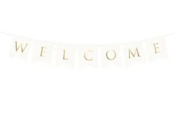 Welcome Flagguirlande Hvid/Guld