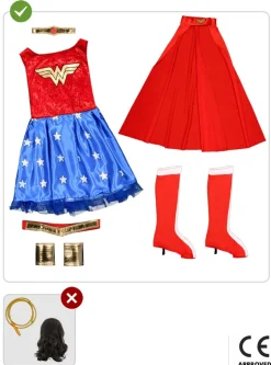 Wonder Woman® Kjole Børnekostume