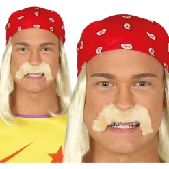 Wrestler Paryk Med Bandana & Overskæg