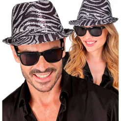 Zebrastribet Fedora Hat Sølv