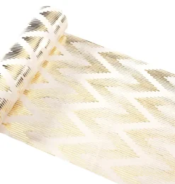 Zigzag Velour Bordløber Guld