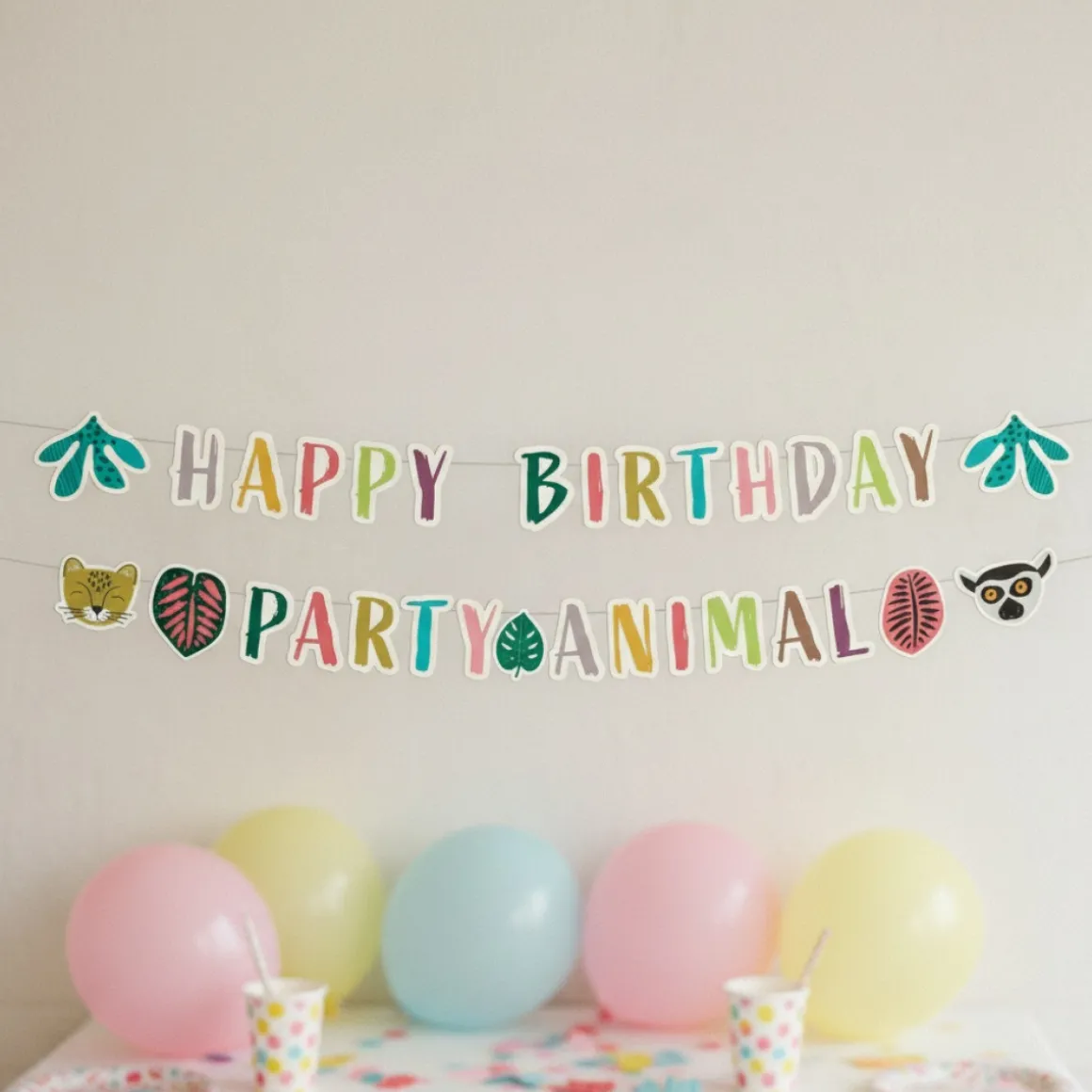 Zoo Party Happy Birthday Guirlande